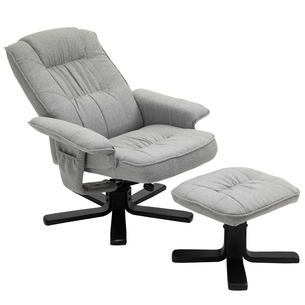 RELAXSESSELSET CHARLY - Schwarz/Grau, Textil (76/87/61cm) - IDIMEX