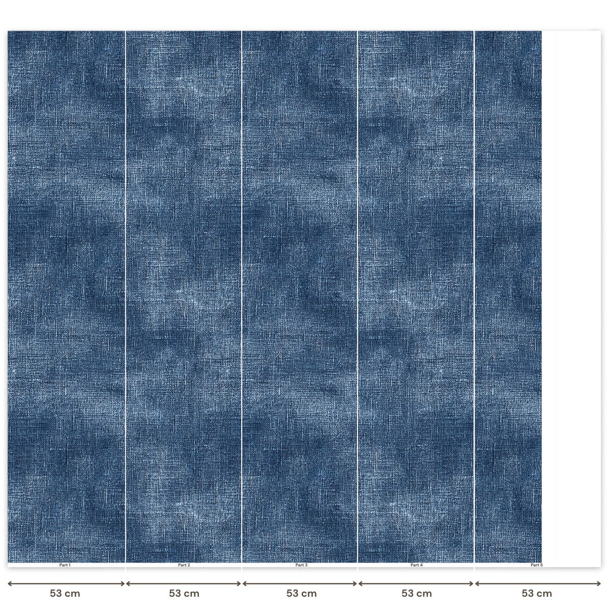 TAPETE - Leinen - Textur - Muster - Denim - Rustikal - 220x240 cm - Blau, Papier (220/240cm) - OnlyWow