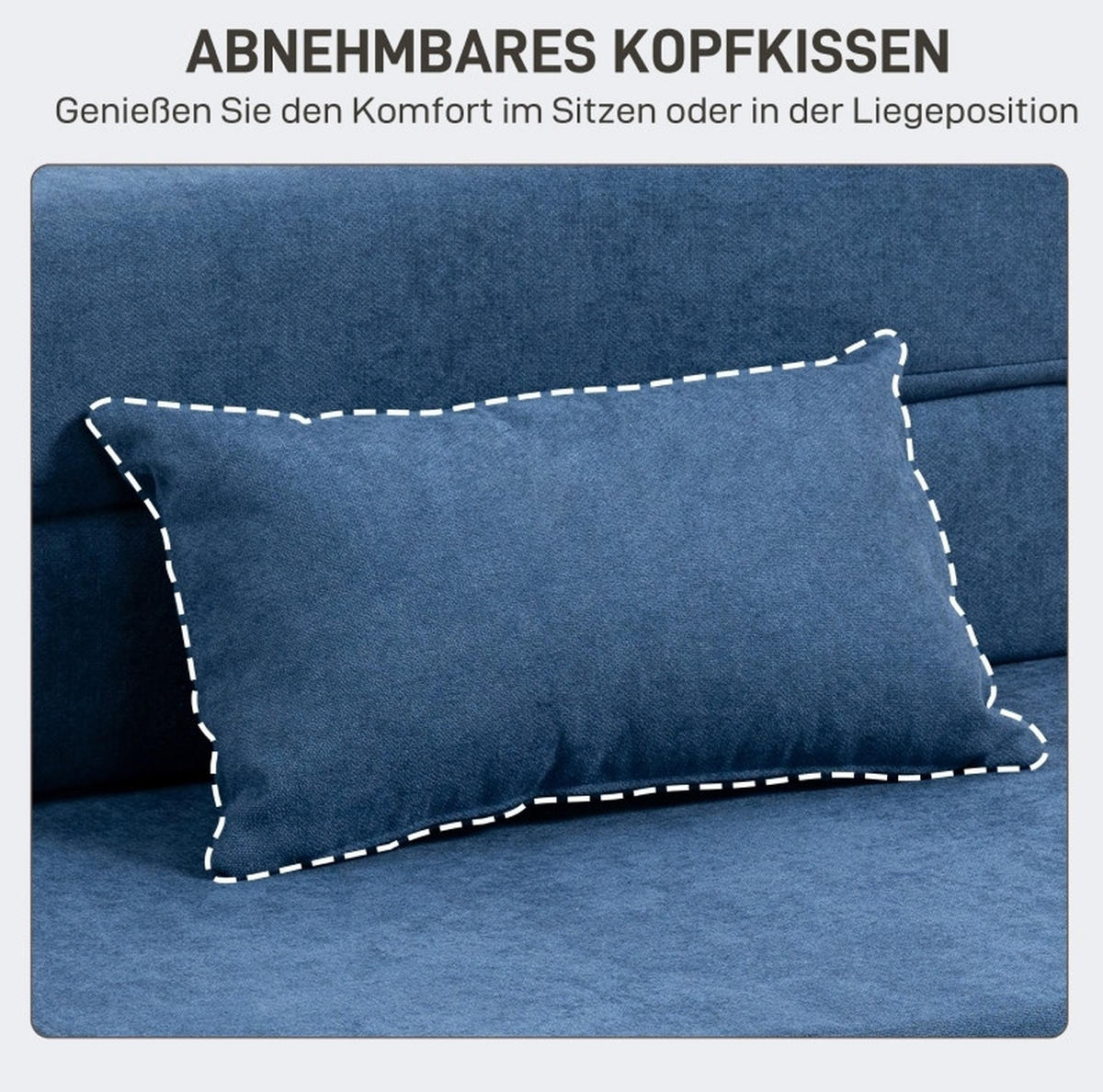 SCHLAFSESSEL in Blau 80x210x15 cm, klappbar mit Kissen - Blau, Kunststoff (210/15/80cm) - IVMEU