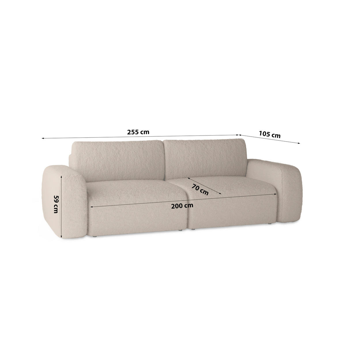SCHLAFSOFA mit Bettkasten Varde Brown - Braun, Textil (255/85/105cm) - Fedve