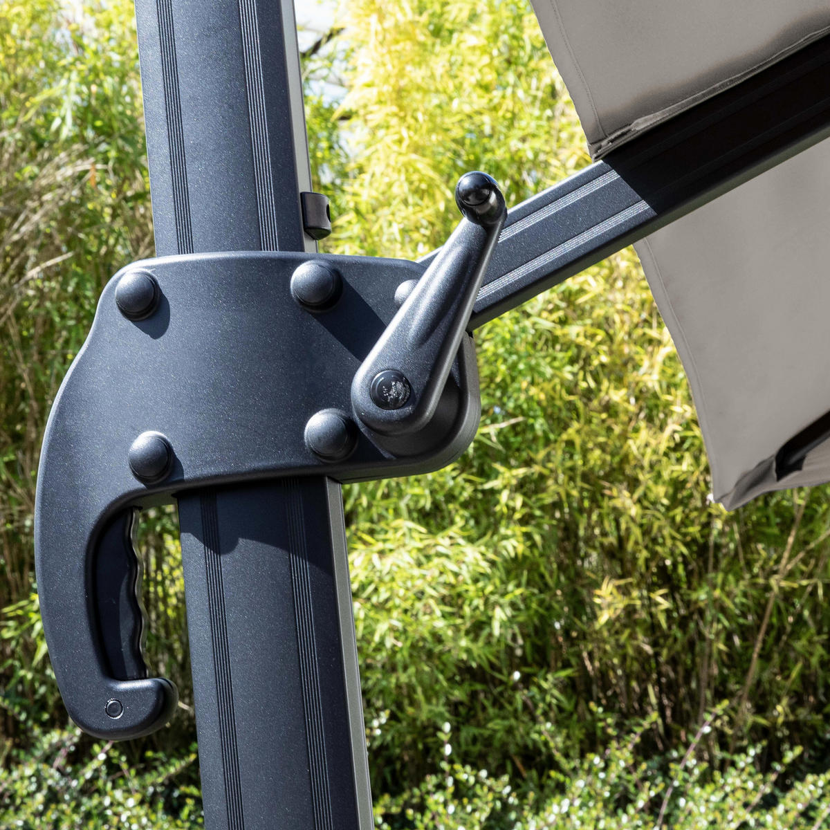 SONNENSCHIRM 3x3m mit Gewichtsplatten, Taupe - Taupe, Metall (300/300cm) - Oviala