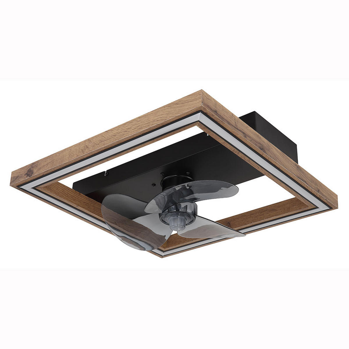 LED DECKENLEUCHTE Celinata Braun Holzoptik - Braun, Metall (44/44/13.5cm) - Globo Lighting