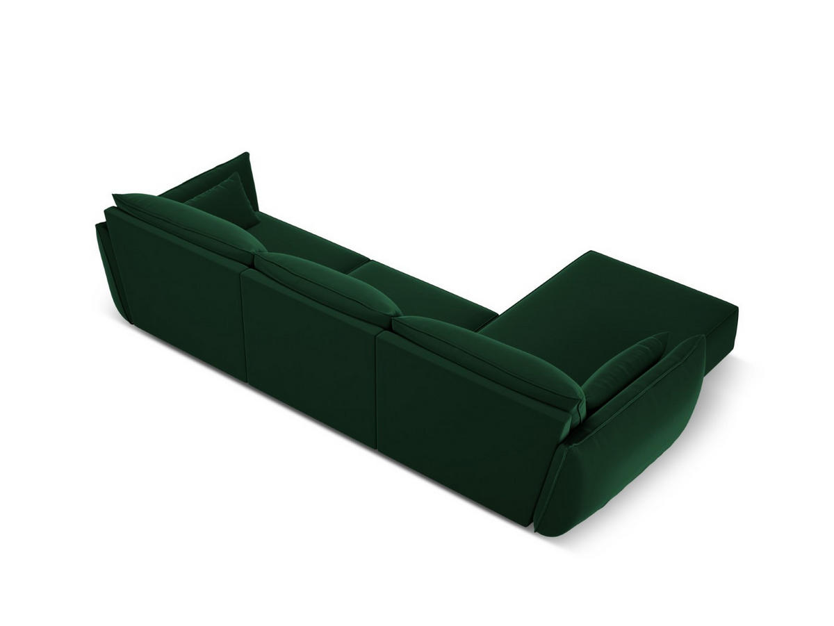 ECKSOFA links Kaelle aus Samt flaschengrün 4 Sitzplätze - Dunkelgrün, Textil (171/308cm) - Micadoni