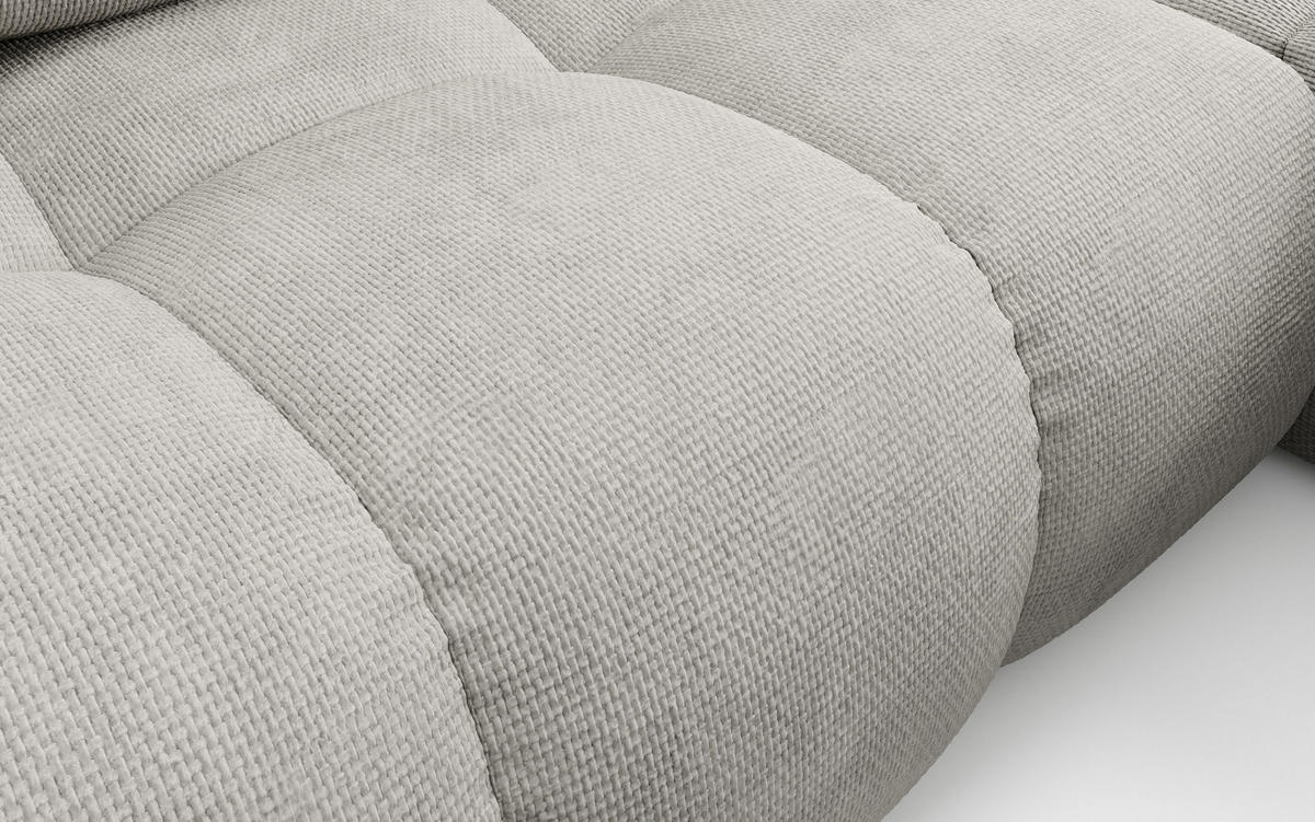 ECKSOFA DUCA R-S Hellgrau Chenille mit Schlaffunktion - Hellgrau, Holz (266.5/266.5cm) - MASSENO