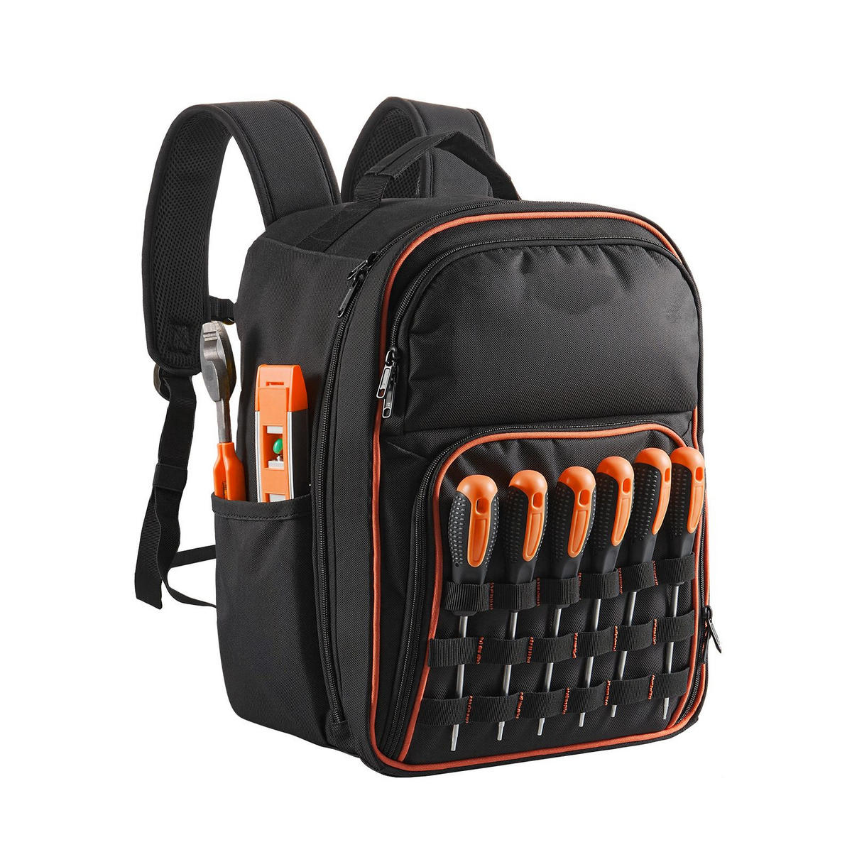 WERKZEUGTASCHE 49 Taschen Laptopfach-verstärkter Boden Elektriker - Schwarz, Textil (10/10/10cm) - Raelunyi