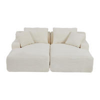 SOFA ohne Schlafmöglichkeit - 3 Personen - Samt - Beige - Beige, Textil (200/72/160cm) - Vente-Unique