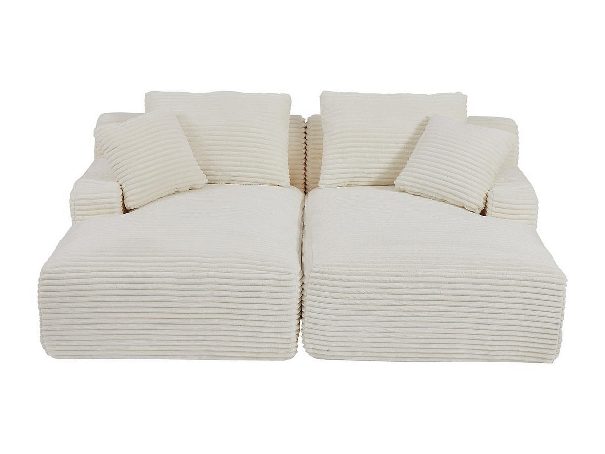 SOFA ohne Schlafmöglichkeit - 3 Personen-Sitzer - Samt - Beige - - Beige, Textil (200/72/160cm) - Vente-Unique