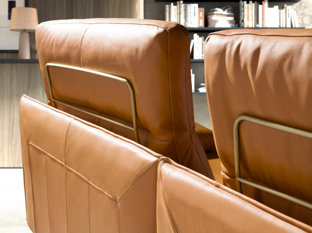 ECKSOFA Linkes Chaiselongue-Sofa aus braunem Terrakotta-Leder 333/169/102 cm - Terracotta, Leder (333/169cm) - ANGEL CERDA