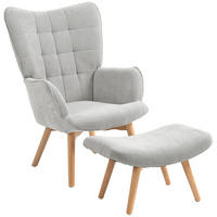 OHRENSESSEL, Relaxsessel, Grau - Grau, Holz (72/101/80cm) - HOMCOM