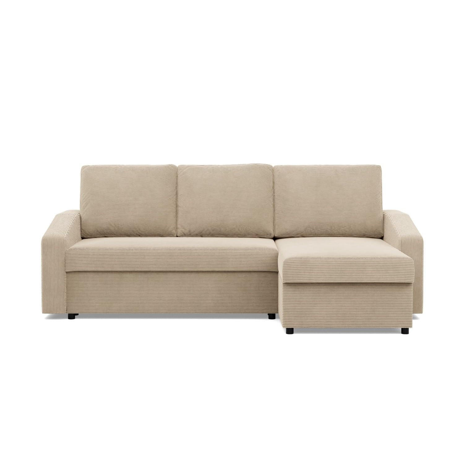 ECKSOFA MIT SCHLAFFUNKTION NEO, Cord - Beige - Beige, Textil (231/140cm) - Mebligo