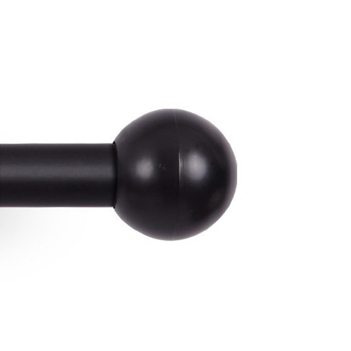 GARDINENSTANGENSET 120-220cm Schwarz Kugel - Schwarz, Metall (120cm)