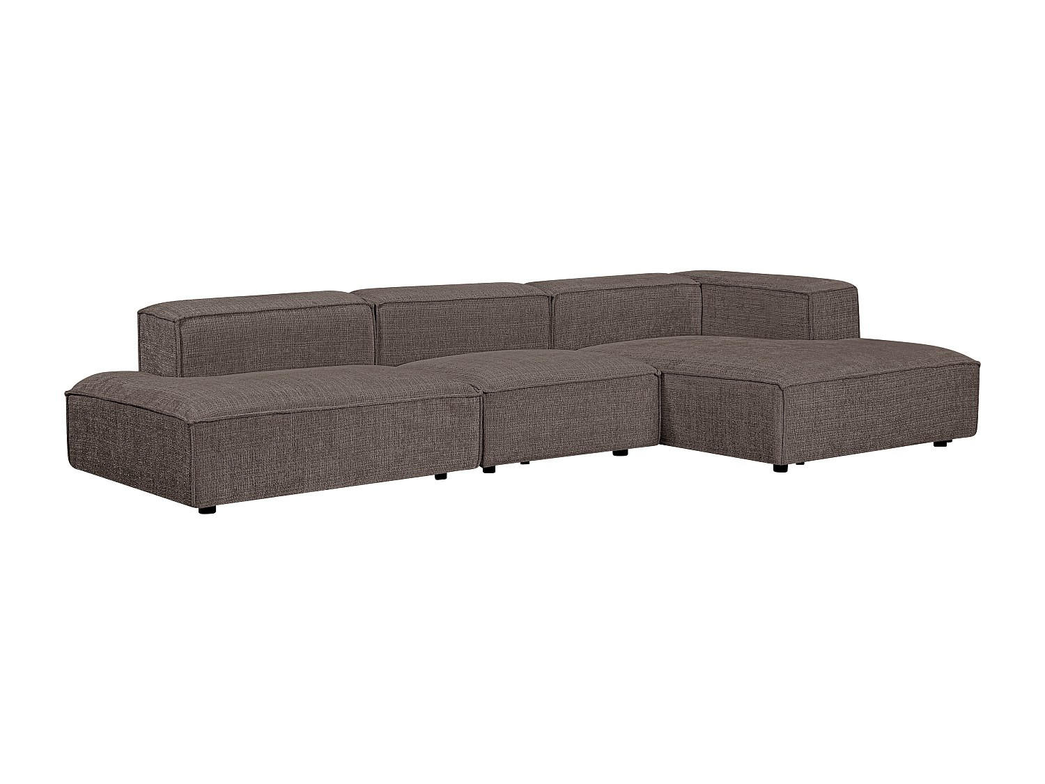 MODULIERBARES Sofa - 4 Personen - stoff - taupe Ruzolo - Taupe, Textil (330/67/169cm) - Vente-Unique