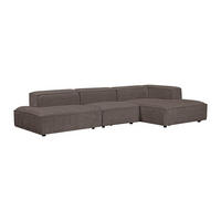 MODULIERBARES Sofa - 4 Personen - stoff - taupe Ruzolo - Taupe, Textil (330/67/169cm) - Vente-Unique