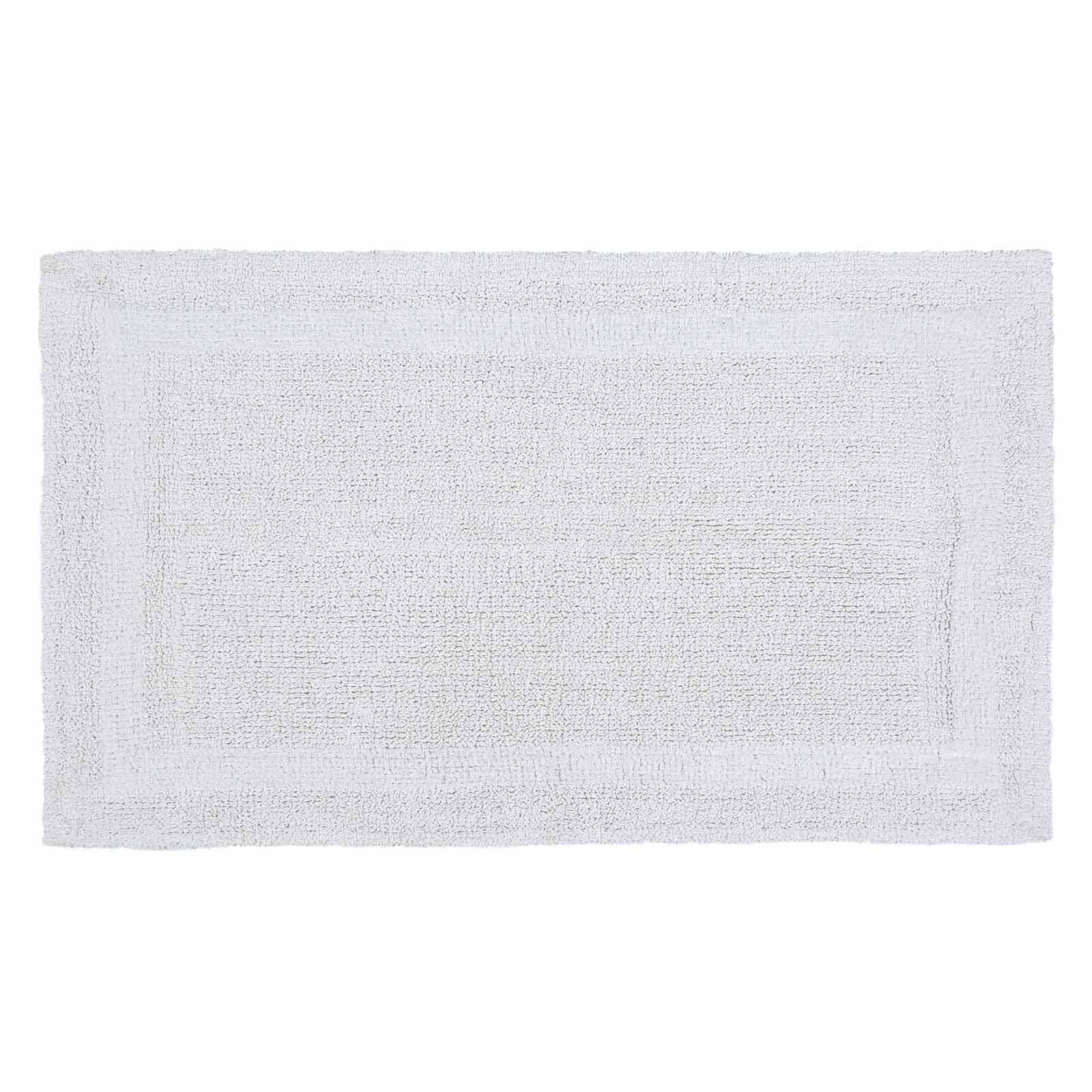 BADEMATTE 50/80 cm, 100% Baumwolle, wendbar - Weiß, Textil (50/80cm) - Homescapes