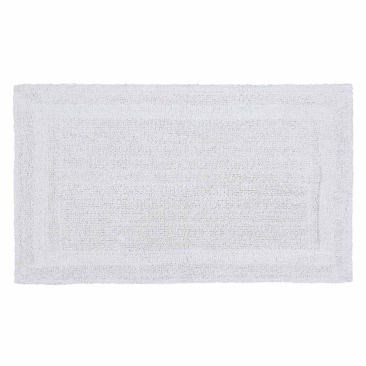 BADEMATTE 50/80 cm, 100% Baumwolle, wendbar - Weiß, Textil (50/80cm) - Homescapes