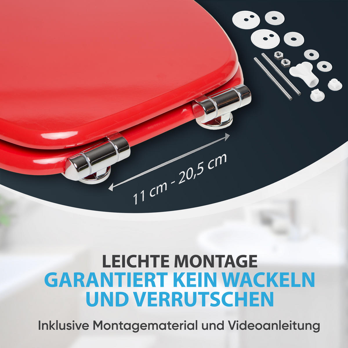 WC-SITZ mit Absenkautomatik Rot - Rot, Holzwerkstoff (38/6/47cm) - Sanilo