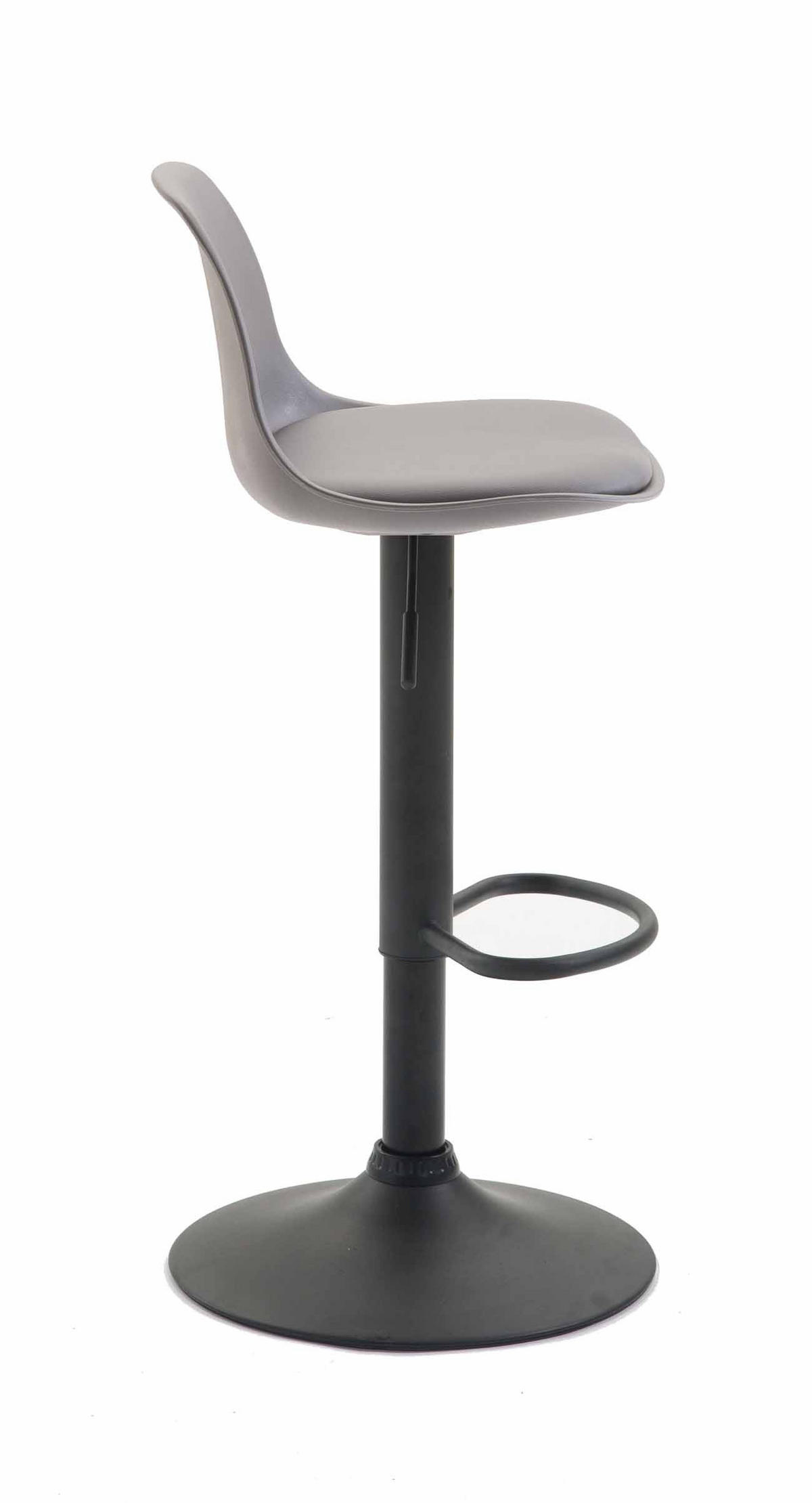 BARHOCKER Kunststoff grau - Schwarz/Grau, Kunststoff/Metall (39/82/43cm) - CLP