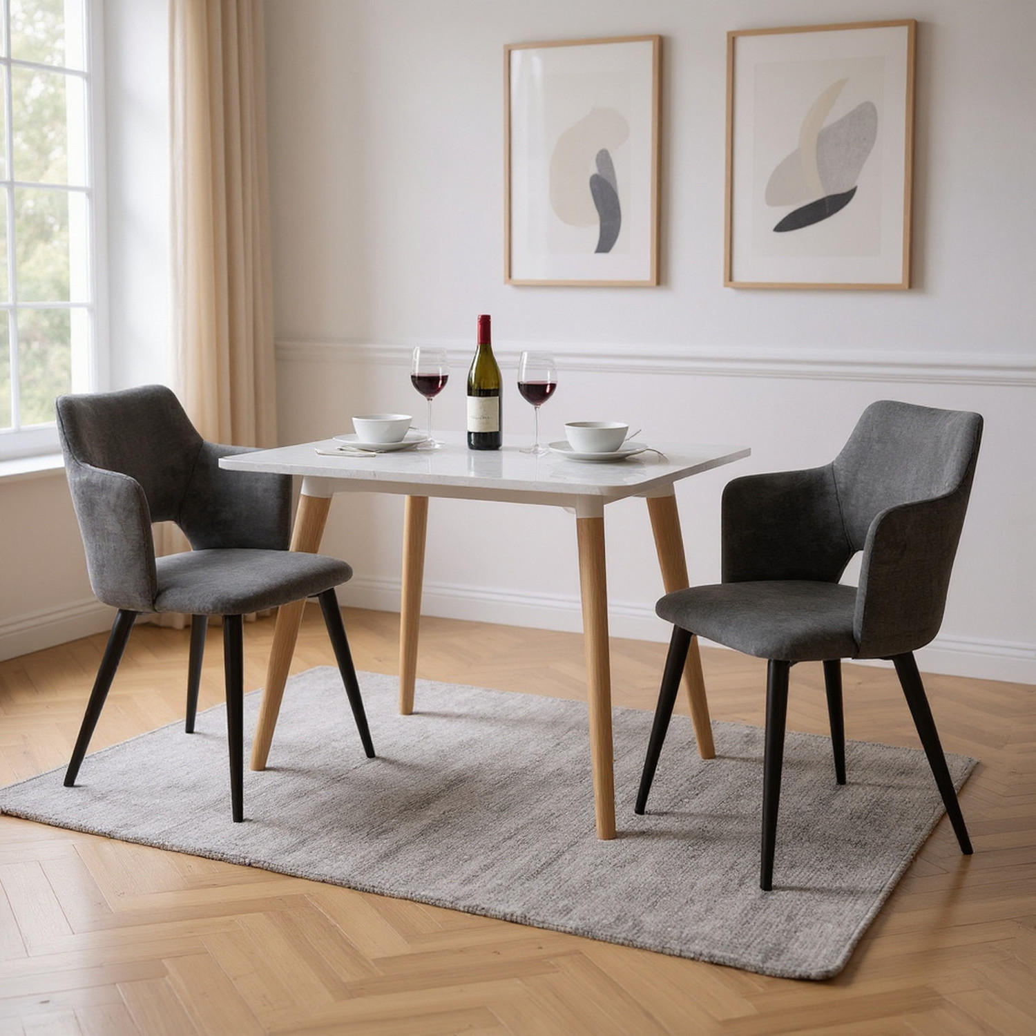 ARMLEHNSTUHL mit Stoffbezug Grey - Grau, Textil (46/81/45cm) - Meubles Cosy