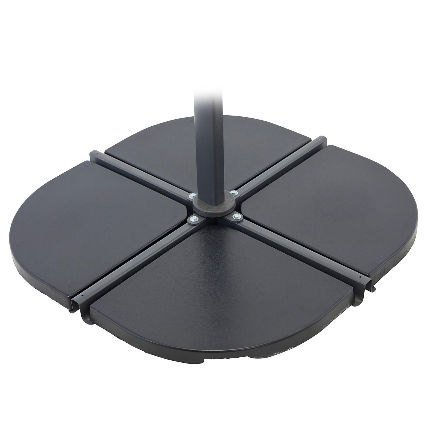 SONNENSCHIRMFUSS - Schwarz - Beton - 47 x 4 x 47 cm - Schwarz/Braun, Stein (47/47cm) - home24