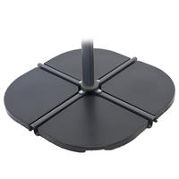 SONNENSCHIRMFUSS - Schwarz - Beton - 47 x 4 x 47 cm - Schwarz/Braun, Stein (47/47cm) - home24