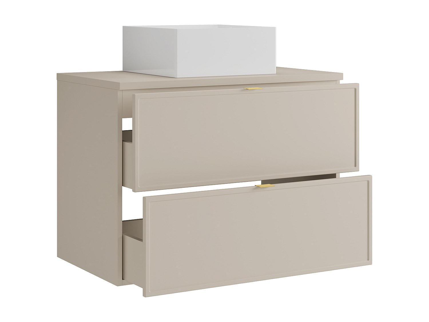 EINZELWASCHTISCH - 80 cmcm x 45 cmcm - Holz, Platte - Beige - ONDIL - Beige, Holz (80/60/45cm) - Vente-Unique