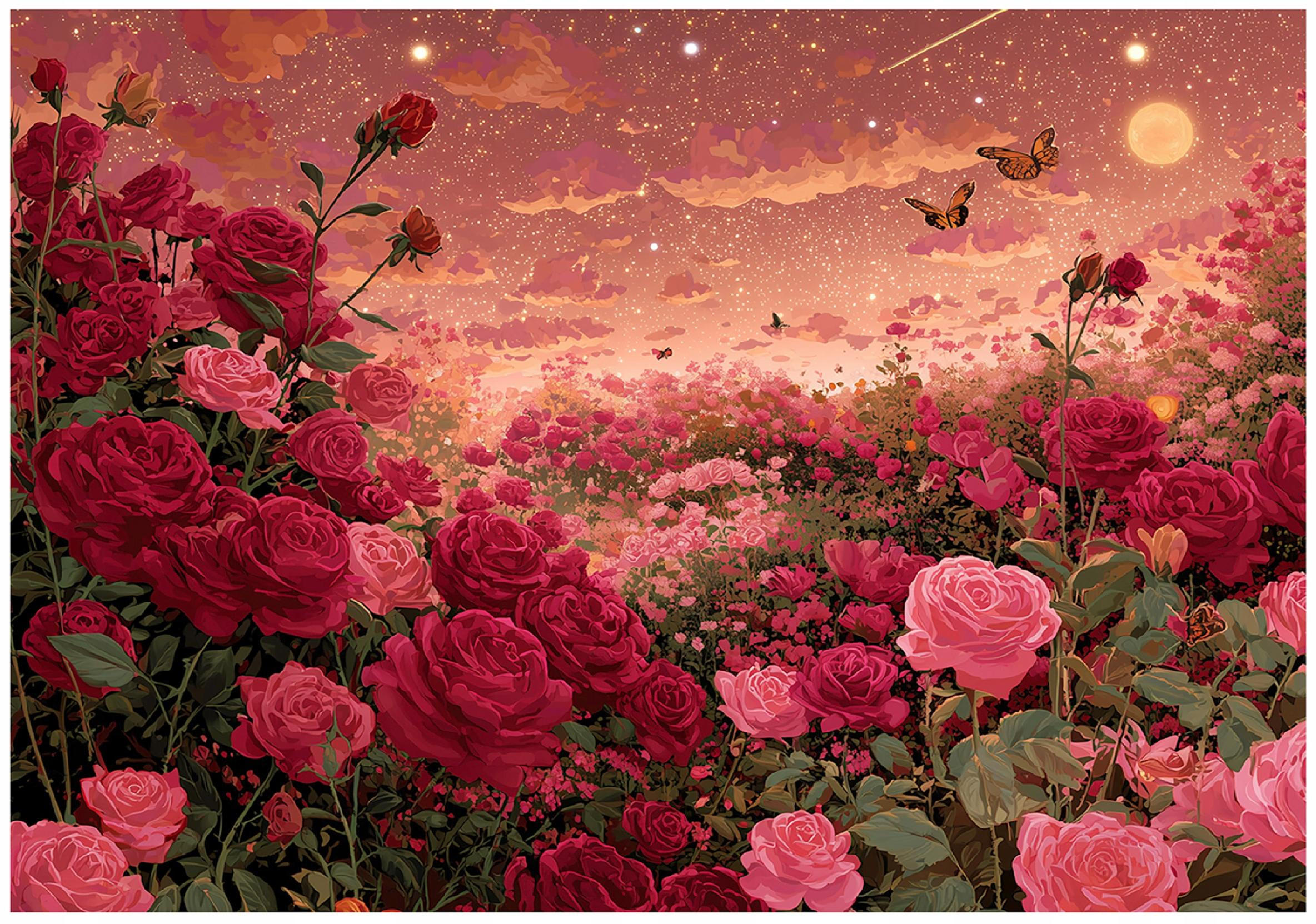 FOTOTAPETE Blumen Rosen Rot 300x210 cm - Multicolor, Papier (300/210cm) - Wallarena