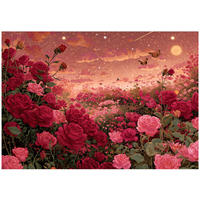 FOTOTAPETE Blumen Rosen Rot 300x210 cm - Multicolor, Papier (300/210cm) - Wallarena
