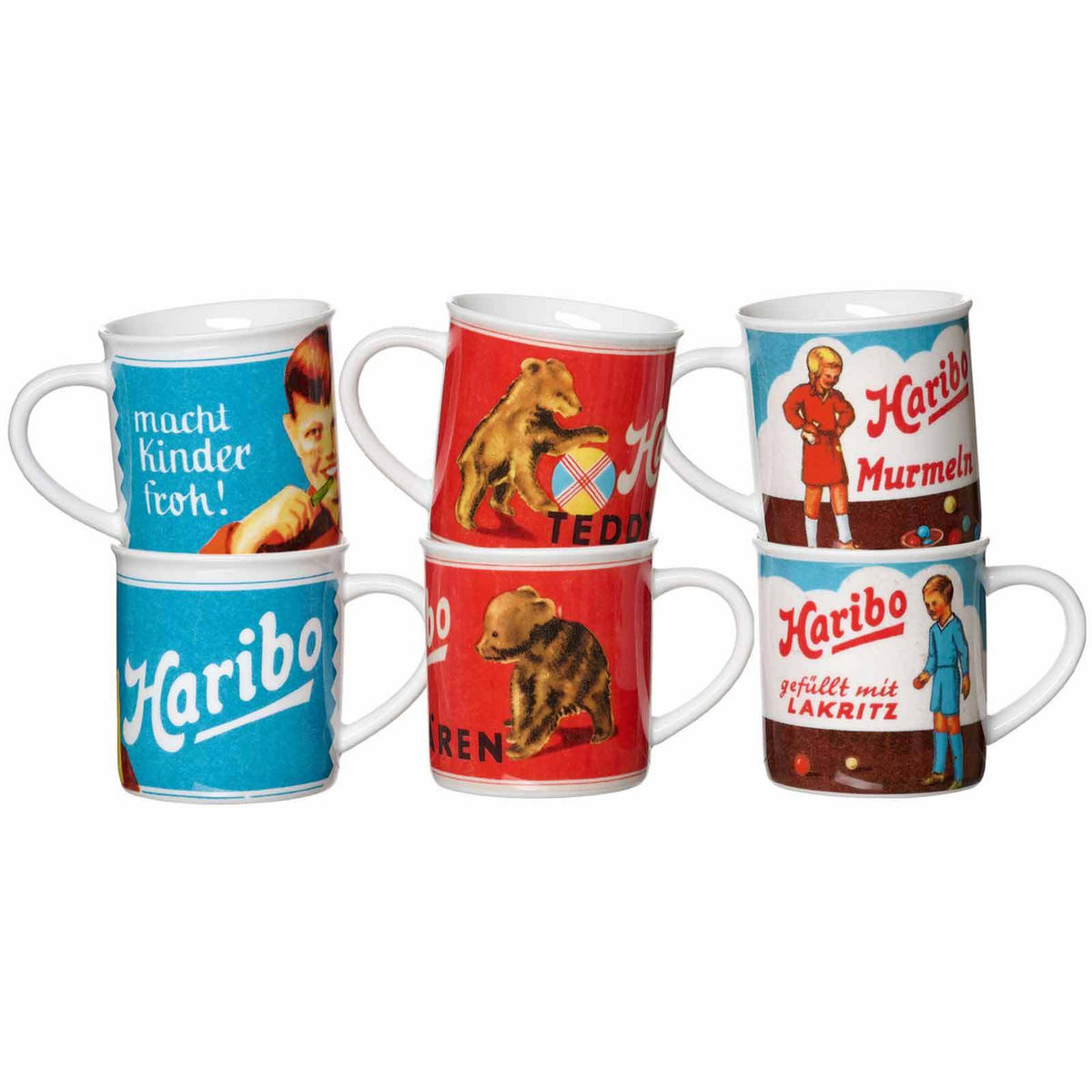 BECHER RETRO Haribo bunt 380 ml 6er Set - Multicolor, Keramik (380L) - Ritzenhoff Breker