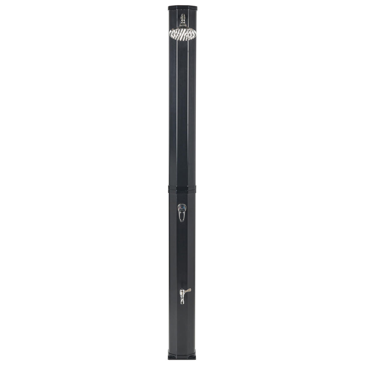 FREISTEHENDE solarbetriebene Gartendusche Schwarz Topocalma - Schwarz, Kunststoff (18/217/15cm) - Beliani