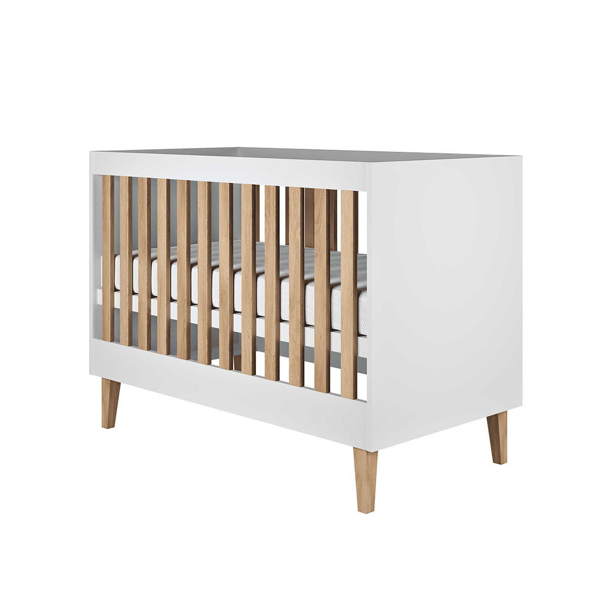 BABYZIMMER 2-teilig Kubi Weiß - Weiß, Holzwerkstoff (66/90/124cm) - Petits-meubles