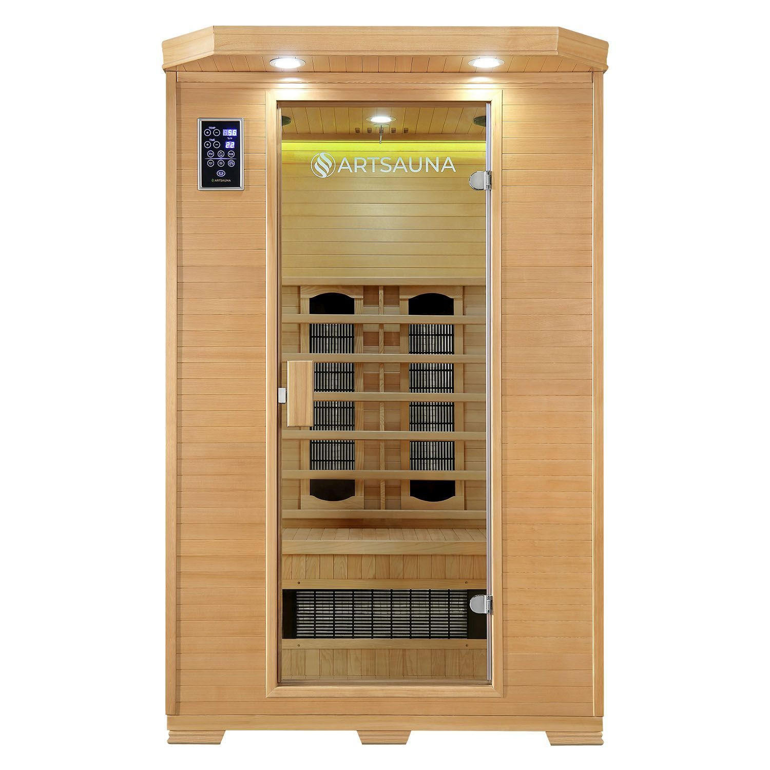 INFRAROTKABINE Oslo mit Keramikstrahlern & Hemlockholz - Naturfarben, Holz (120/190/100cm) - Artsauna