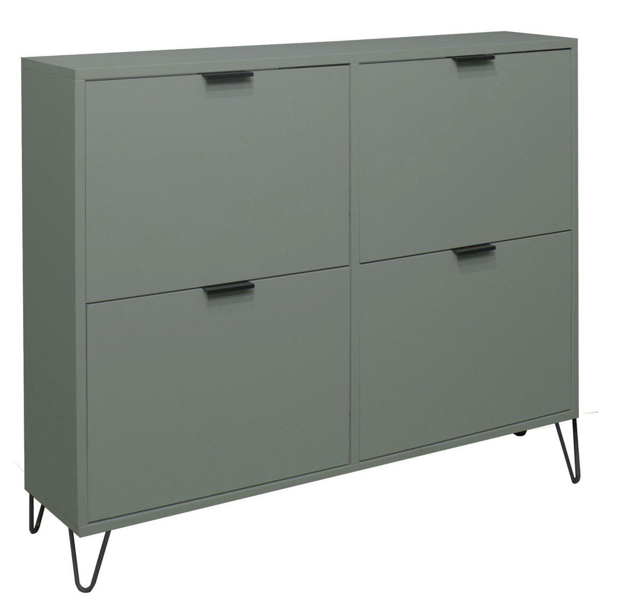SCHUHSCHRANK Erna 120x25x101 Pinie Green matt Lack - Grün, Holzwerkstoff (120/101/25cm) - 58aufmkessel