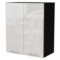 KÜCHENHÄNGESCHRANK Essen W3/60 Weiß Hochglanz / Schwarz Matt 60 / 32,5 / 72cm - Weiß Hochglanz/Schwarz, Holz/Holzwerkstoff (60/72/32.5cm) - Feldmann-Wohnen