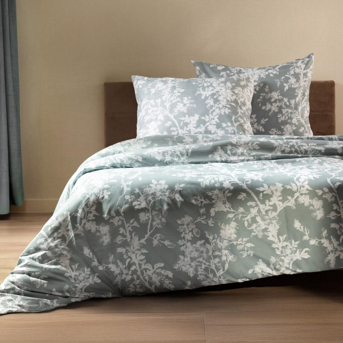 BETTWÄSCHE Blossom Mikrofaser blau 160/200 cm - Blau, Textil (160/200cm) - Homla