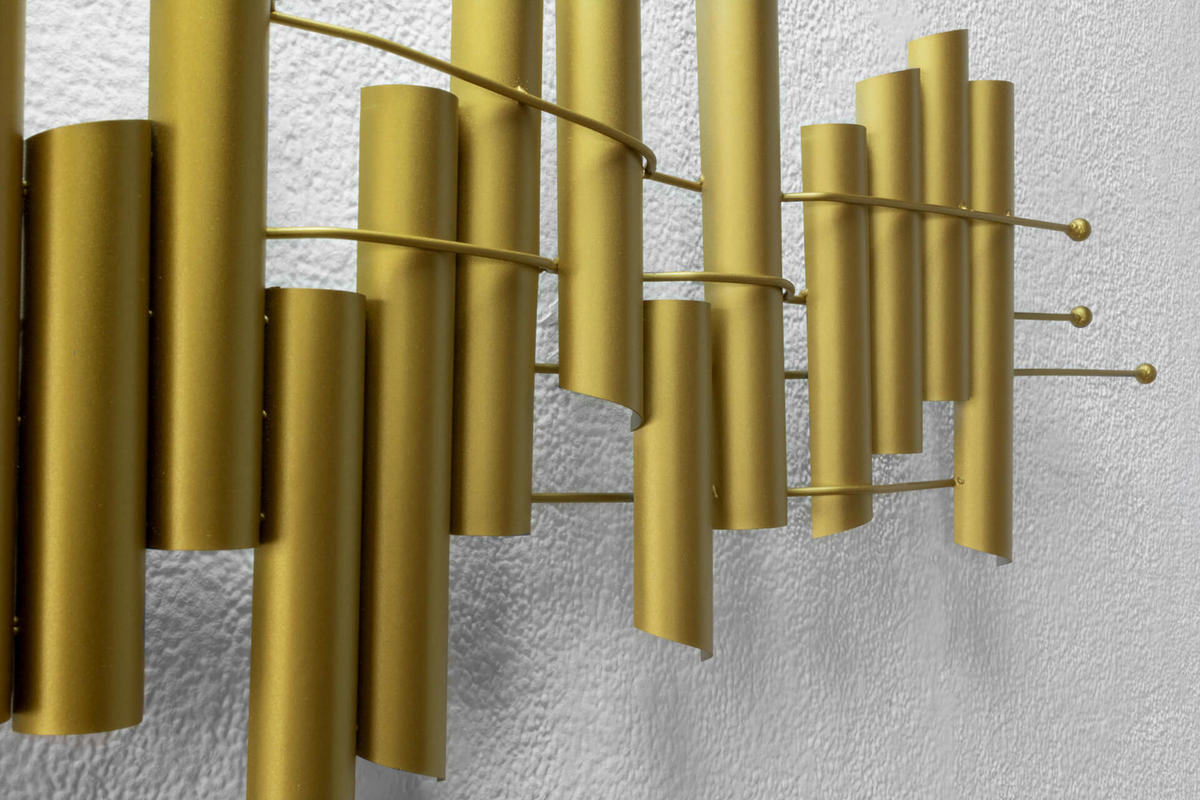 WANDDEKO Gold 115/38 cm - Goldfarben, Metall (2.21/38/5cm) - KUNSTLOFT