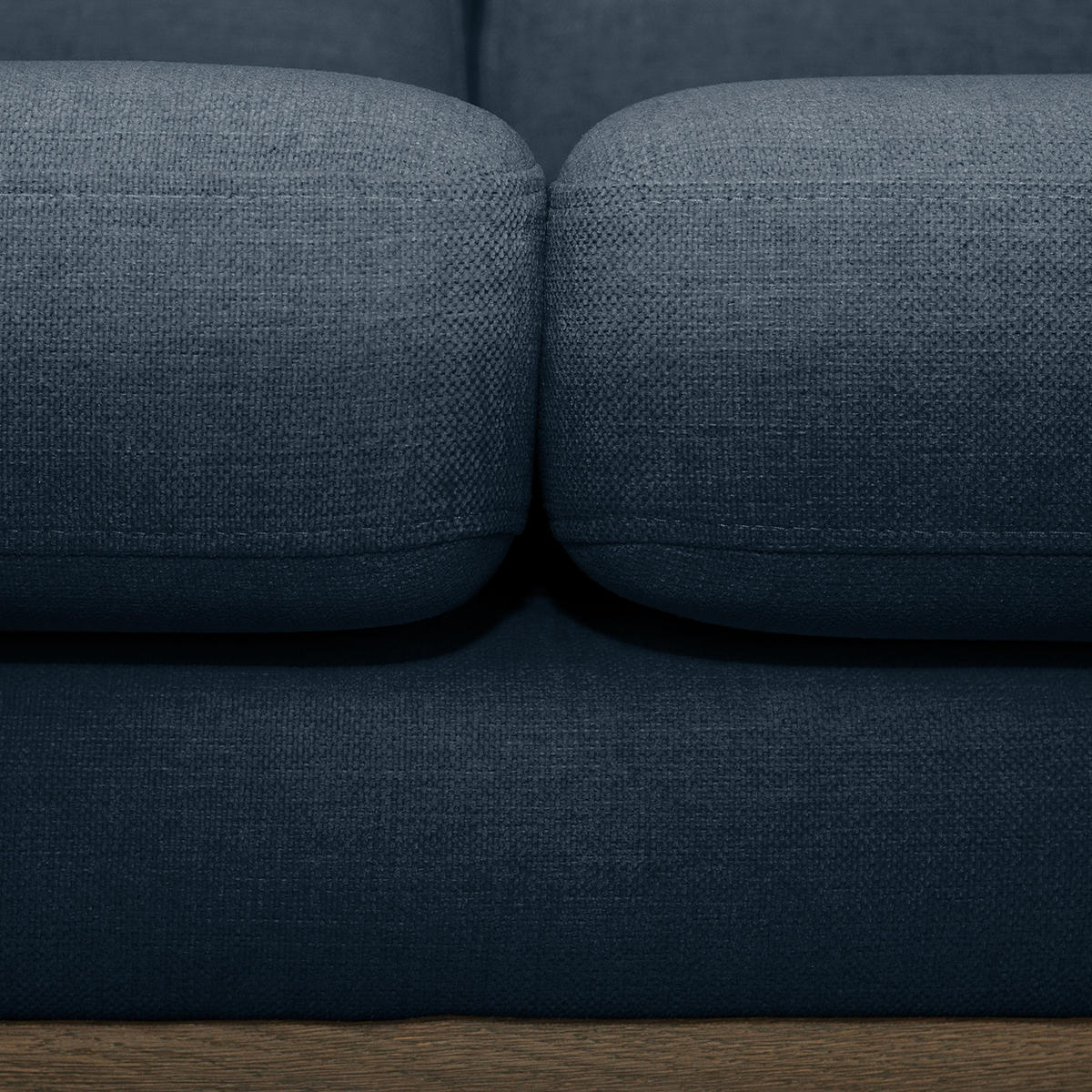 ECKSOFA mit Longchair - Eichefarben/Dunkelblau, Eichenholz/Textil (281/153cm) - home24