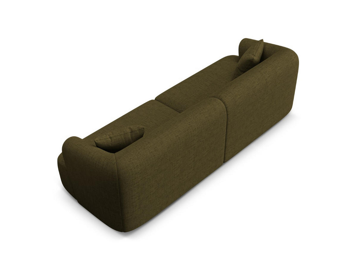 MODULARES-SOFA Campi aus strukturiertem Stoff grün 4 Sitzplätze - Grün, Textil (90/70/255cm) - Cosmopolitan Design