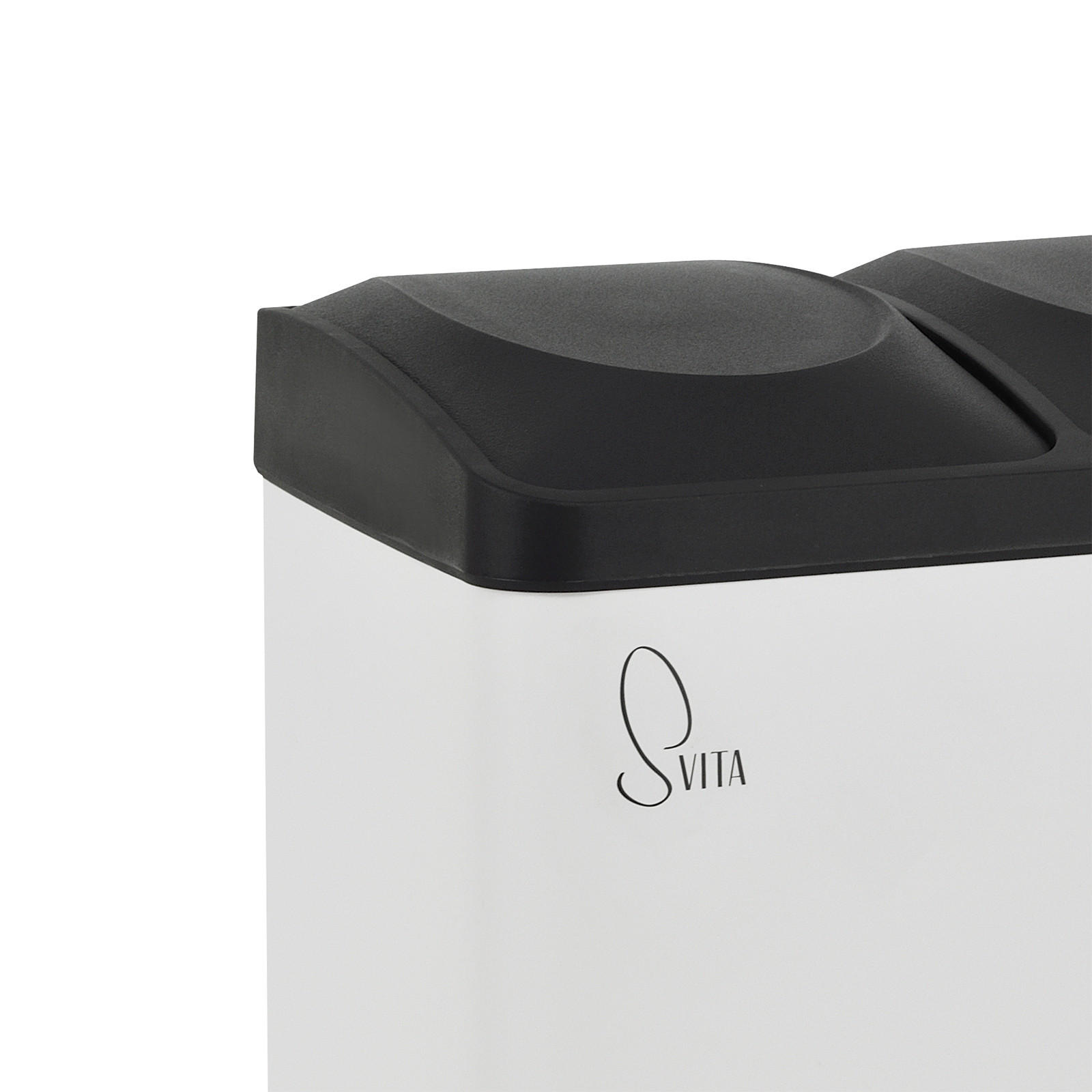 MÜLLEIMER TC2X15 30L 2x15 Treteimer Papierkorb Mülltrennung - Weiß, Metall (41/44/30cm) - SVITA