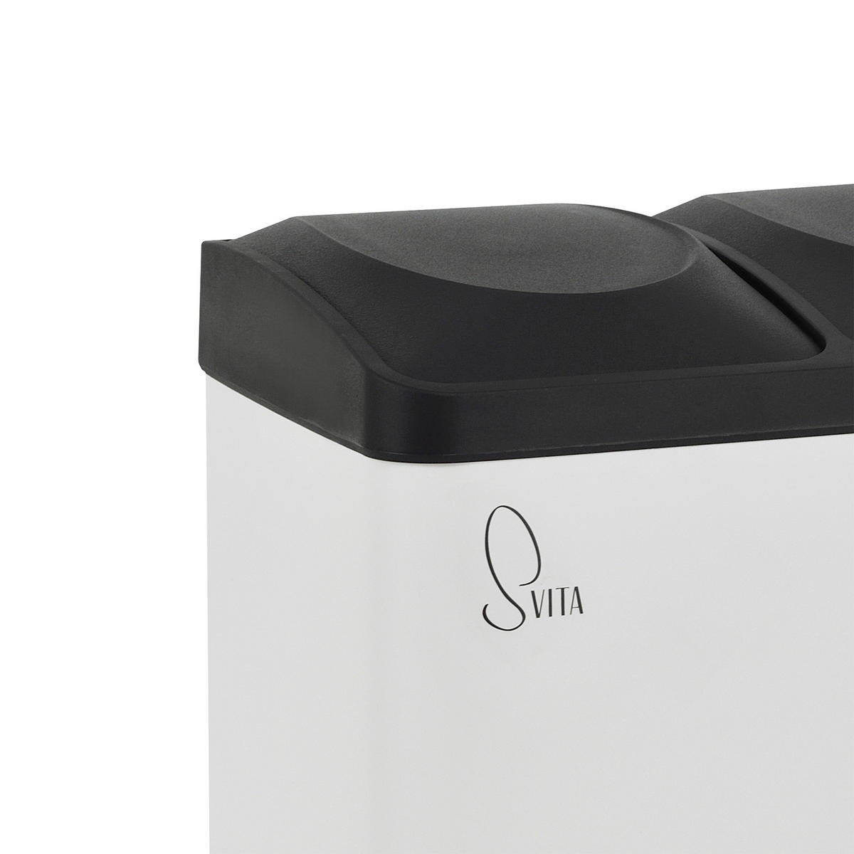 MÜLLEIMER TC2X15 30L 2x15 Treteimer Papierkorb Mülltrennung - Weiß, Metall (41/44/30cm) - SVITA