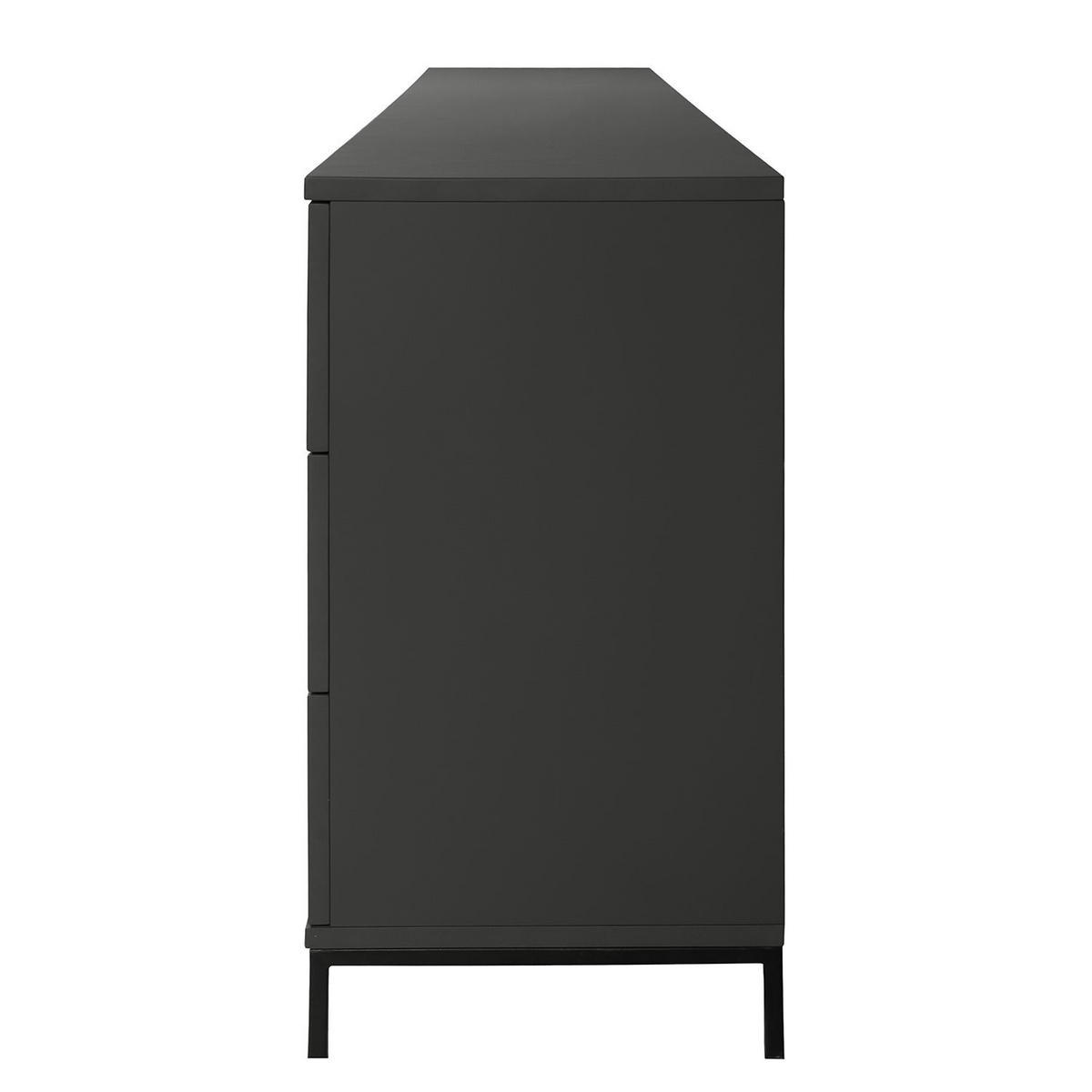 SIDEBOARD - Dunkelgrau, 240 cm - Dunkelgrau/Schwarz, Holzwerkstoff (240/74/40cm) - home24