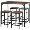BARTISCH-SET, Spanplatte, Stahl, Braun - Braun, Kunststoff (60/88/100cm) - HOMCOM