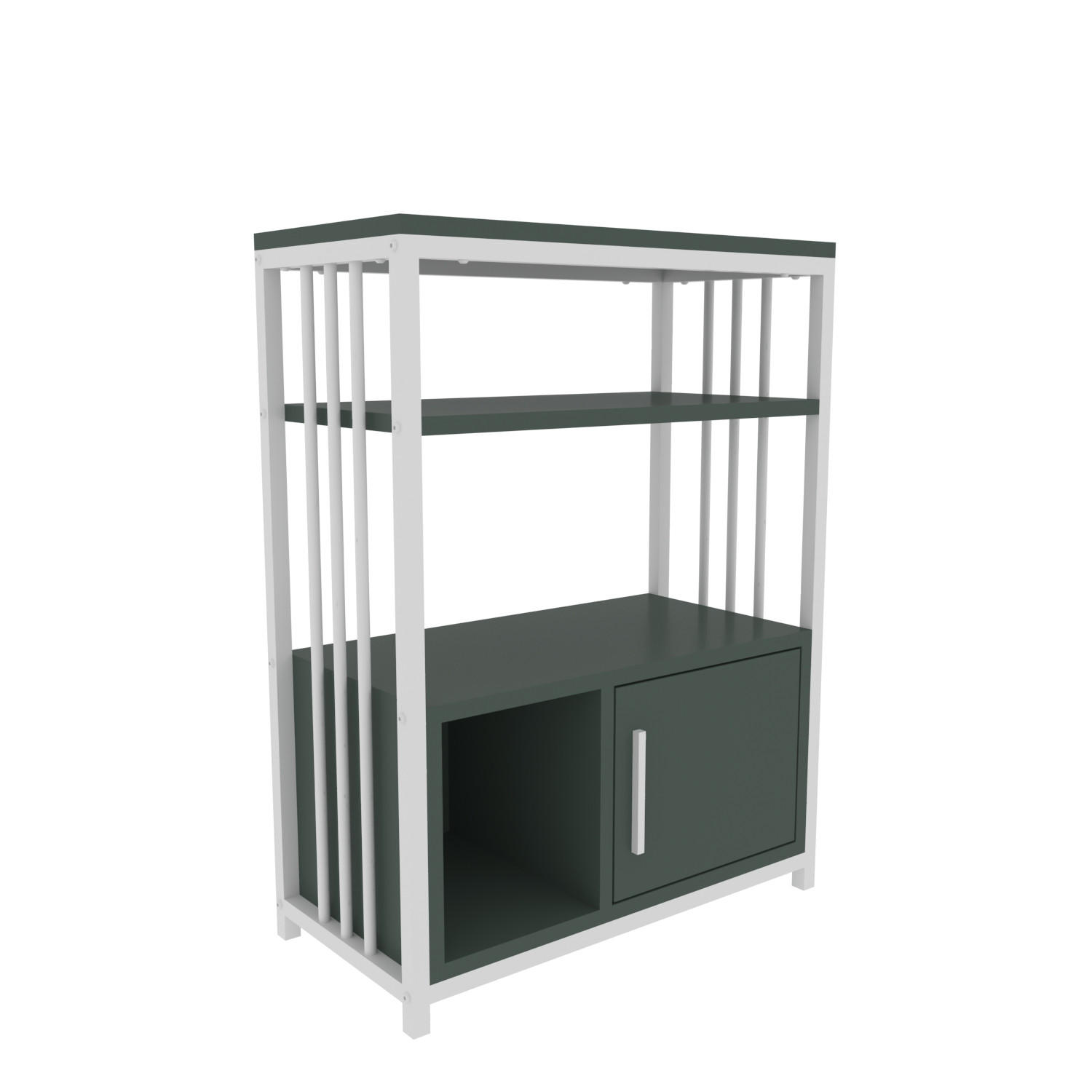 BÜCHERREGAL Letos Grün Weiss - Weiß/Grün, Holzwerkstoff (29.6/80/60cm) - Decorotika
