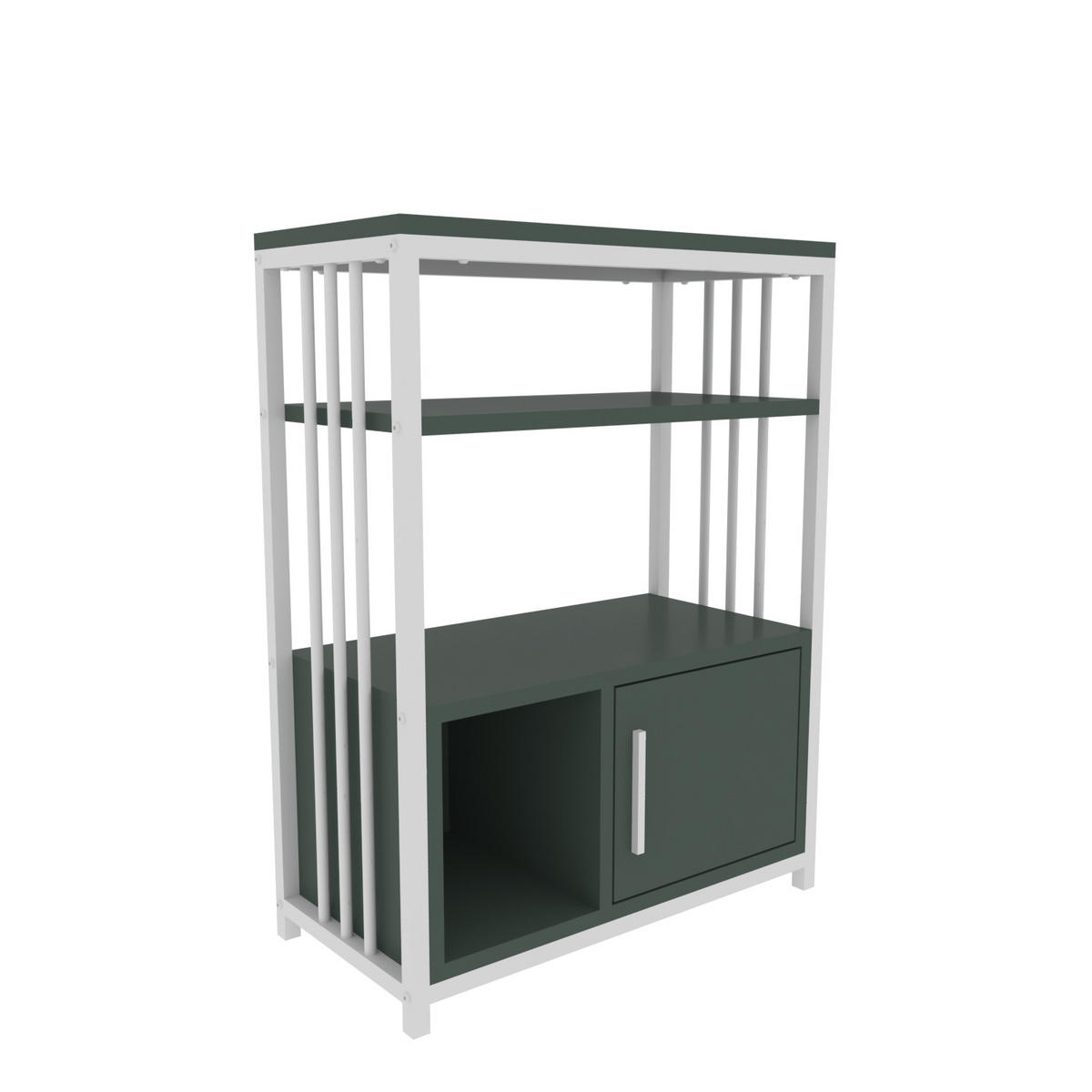 BÜCHERREGAL Letos Grün Weiss - Weiß/Grün, Holzwerkstoff (29.6/80/60cm) - Decorotika