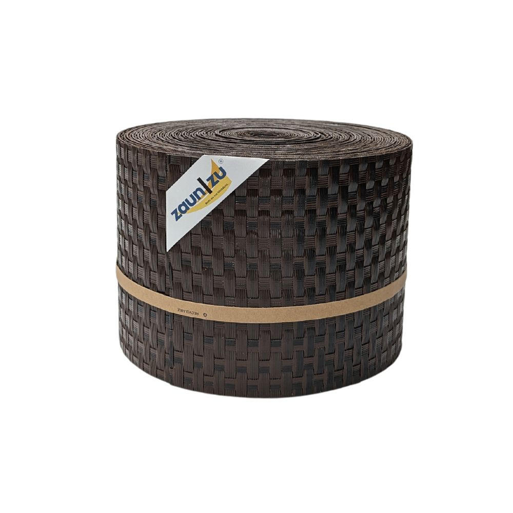 SICHTSCHUTZSTREIFEN Rattan PE für Doppelstabmatten Schwarzbraun 26m - Schwarz, Kunststoff (2600/19cm) - ZAUN|ZU