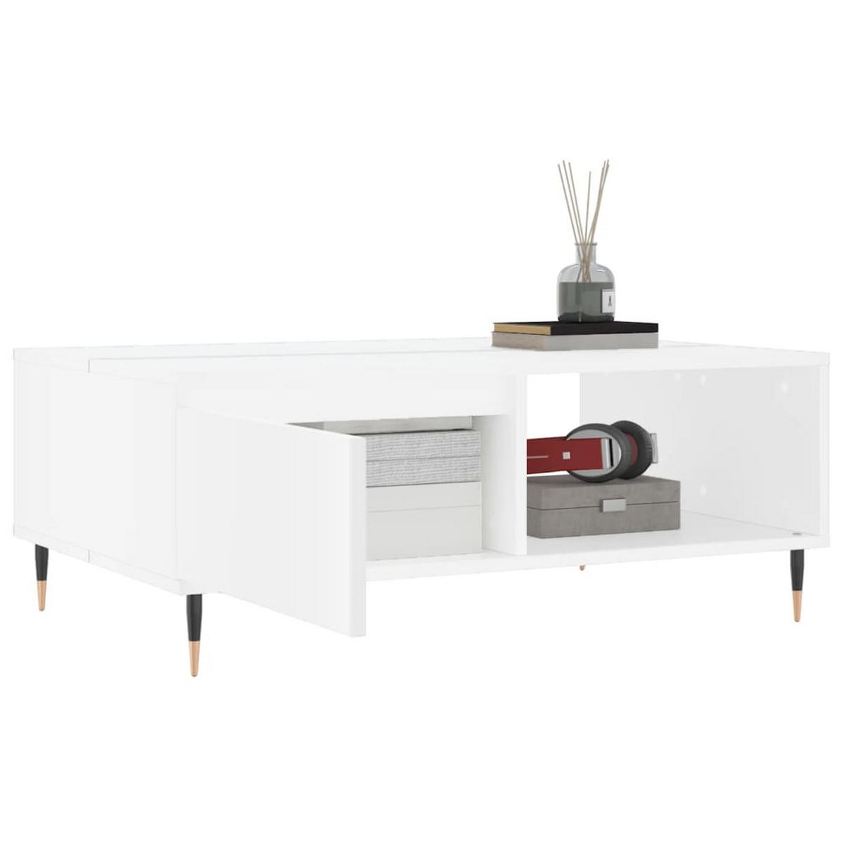 COUCHTISCH Weiß 90x60x35 cm Holzwerkstoff - Weiß, Holzwerkstoff (90/60/35cm) - furnicato