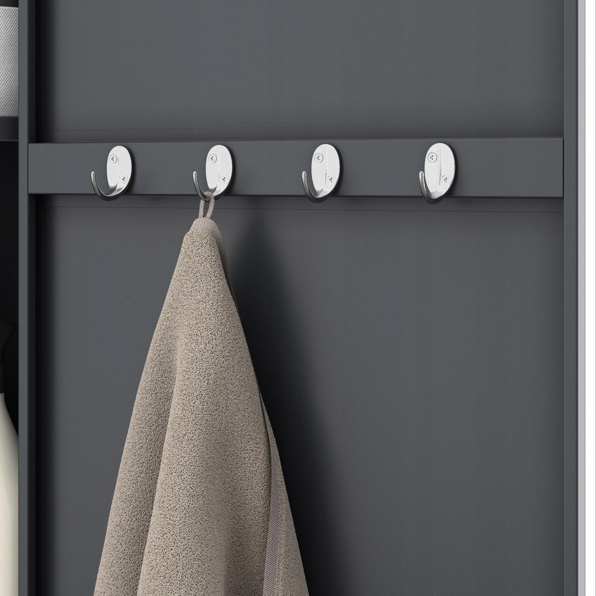BESENSCHRANK Haushaltsschrank AGNES 185x50x50 cm - Anthrazit, Metall (50/185/50cm) - Jan Nowak