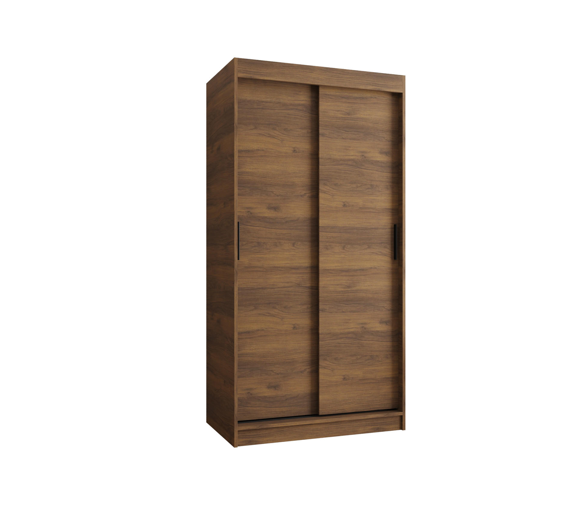 OMARA Z DRSNIMI VRATI 200/100/62 2-vratna - črna/rjava, umetna masa/les (100/200/62cm) - Abiks Möbel