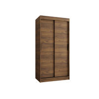 ŠATNÍ skříň s posuvnými dveřmi 200/100/62 2dveřová - černá/hnědá, dřevo/plast (100/200/62cm) - Abiks Möbel