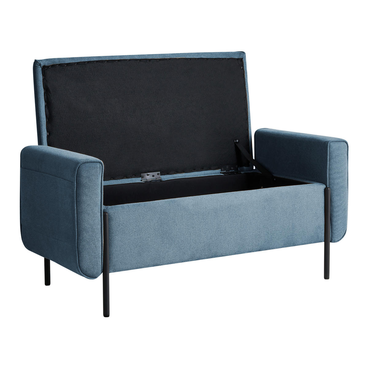 SITZBANK Blau Lewes - Blau/Schwarz, Textil (114/55/50cm) - Beliani