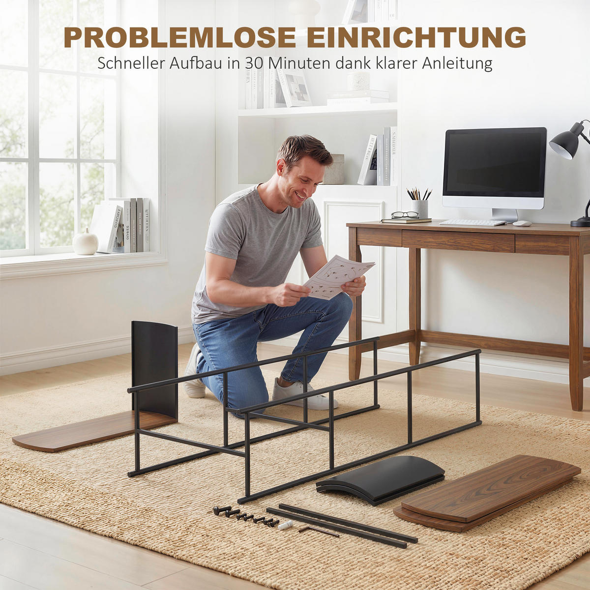 STANDREGAL DE-09391 4-stufig mit geschwungenem Design Braun - Braun, Metall (30/141/80cm) - ComfortXL
